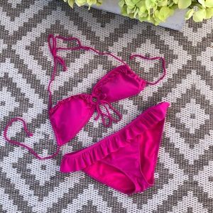 Aeropostale Pink Bikini Set with Ruffle detail